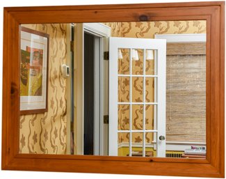 Knotty Pine Wood Framed Wall Mirror