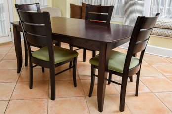 Color Shop Furniture Wood Charcoal Dining Room Table With Set Of 6 Upholstered Side Chairs (READ DESCRIPTION)
