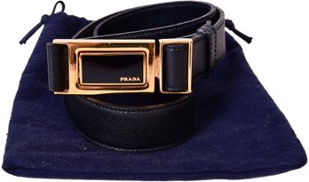 PRADA Leather Belt With Dust Bag