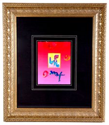 Peter Max Mixed Media On Paper Titled 'love 2006 Ver. 1 #109' With Certificate