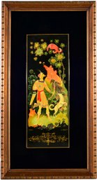 63/301 Signed Framed Lacquer Russian Plaque Painting With Velvet Matting