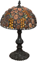 Jeweled And Shell Design Metal Table Lamp