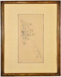 67/305 Peter Takal (1905-1995) Signed Original Etching Numbered 18/250 Titled 'Jar, Clothespin And Flower'