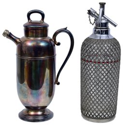 Sparklets Soda Syphon And Silverplate Decanter