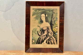 Antique Circa 1830s Currier & Ives Framed 'Sarah' Print