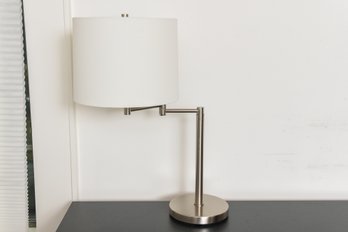 Brushed Chrome Adjustable Arm Table Lamp