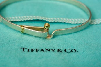 Tiffany & Co. Sterling Silver And 18k Gold Hook And Eye Bangle Bracelet