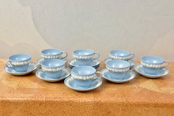 Collection Of Ten Wedgwood Queensware Tea Cups And Saucers