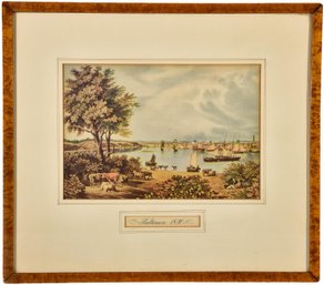 76/314 Framed Print Of Baltimore In 1830 By W.J. Bennett