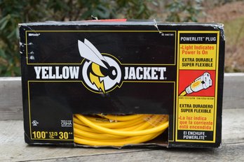 New Yellow Jacket 100 Foot  Extra Durable & Super Flexible Extension Cord With Powerlite Plug