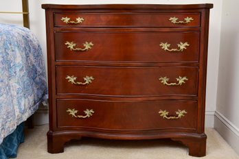 Mahogany Four Drawer Chest Of Drawers With Brass Pull Handles