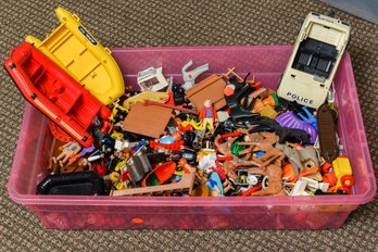 Collection Of Vintage Assorted Playmobil Figurines, Horses, Parts And More