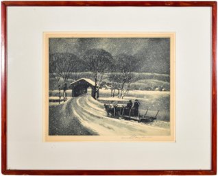 90/328 Signed Original Color Etching And Aquatint By S.L. Margolies Titled 'Homeward'