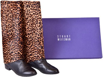 Stuart Weitzman Pantalon Chocolate Feline Hair Boots (Size 9)