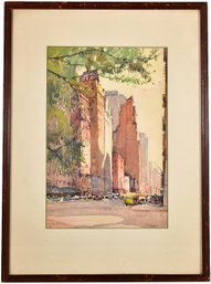 94/332 Nicolas Markovitch Lithograph Of New York 6th Ave By Central Park