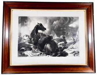 Thomas Lewis Atkinson (1817-1890) Framed Engraving Titled 'Time Of War' After Edwin Landseer