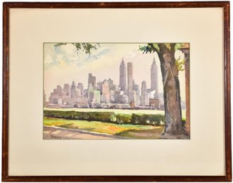 95/333 Nicolas Markovitch Lithograph Of A View Of New York City From Governors Island