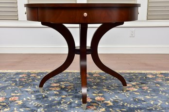 Modern Ethan Allen Mahogany Foyer Table With One Drawer