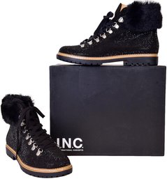 NEW! I.N.C. Pravale Black Bling Lace Up Boots (size 9)