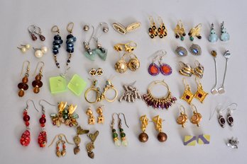 Nice Collection Of 33 Vintage Pierced Earrings