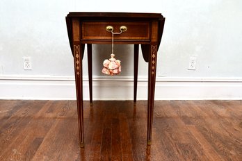 The American Masterpiece Collection By Hickory Federal Style Pembroke Inlaid Mahogany Side Table