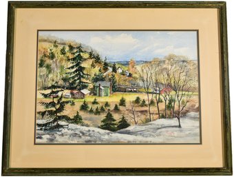 110/723 Signed B. Coupet Framed Watercolor Painting Dated 1971