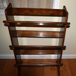 Dark Wood Slanted Book/DVD Shelf