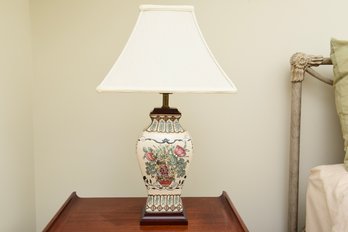 Asian Inspired Hand Painted Floral Table Lamp