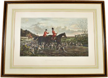 114/7227 Framed Large Lithograph By E.G. Hester Titled 'Returning To Kennel'