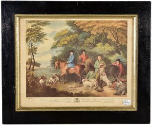 120/7233 Duke Of New Castle England Framed Print Of A Hunting Scene