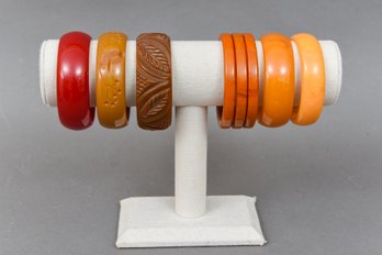 Collection Of Eight Bakelite Bangle Bracelets