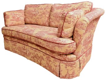 Sherrill Furniture Single Cushion Settee Upholostered In A Beautiful Toile Fabric (2 Of 2)