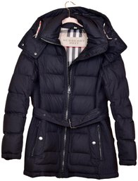 BURBERRY Brit Puffer Coat With Removable Hood (Size Medium)