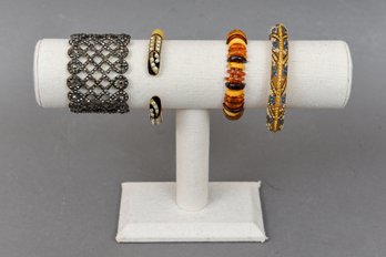 Collection Of Four Vintage Costume Bracelets