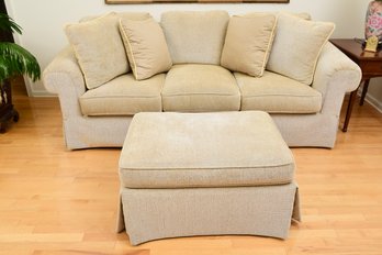 LT Designs Handcrafted For Century Furniture Upholstered Sofa With Matching Ottoman