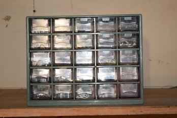 Plastic Storage Box With 25 Plastic Drawers And Includes All Contents Shown