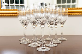Set Of 10 Orrefors Prelude Crystal Claret Wine Glasses