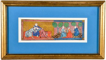 128/7241 'The First Kiss Of Lancelot And Guinevere' Illumination From Lancelot Du Lac Framed Print