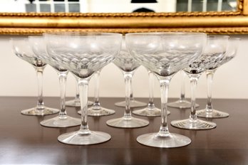 Set Of 12 Orrefors Prelude Crystal Champagne/tall Sherbert Glasses