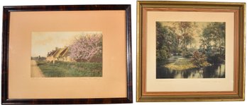 133/7246 Pair Of Wallace Nutting Framed Color Photographs