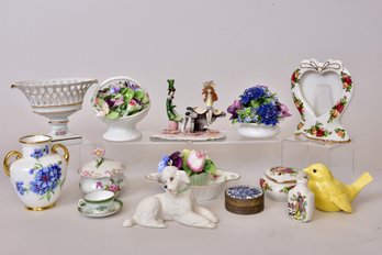 Collection Of Tabletop Items - Limoges, Royal Adderley, Staffordshire, Boehm, Zampiva, Spode And More