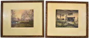 134/7247 Pair Of Wallace Nutting Framed Color Photographs