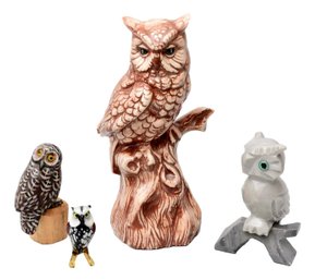 Collection Of Four Owl Figurines