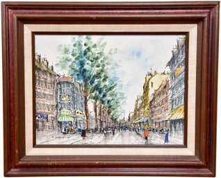 Signed M. Gardib Oil On Canvas Painting Of A Street Scene
