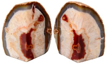 Pair Of Natural Agate Bookends