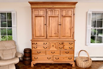 Knotty Pine Country Wood Eight Drawer Armoire Dresser