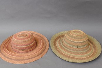 Pair Of Helen Kaminski Raffia Large Brim Hats