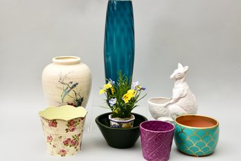 Collection Of Eight Vases And Planters