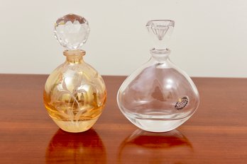 Pair Of Italiani Hand Made Perfume Bottles - Made In Italy