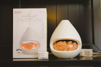 Pure Enrichment Pureglow Crystal Himalayan Sea Salt Lamp And Ultrasonic Oil Diffuser